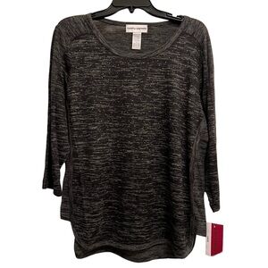 Cathy Daniels Black and Gray Women's Top XL